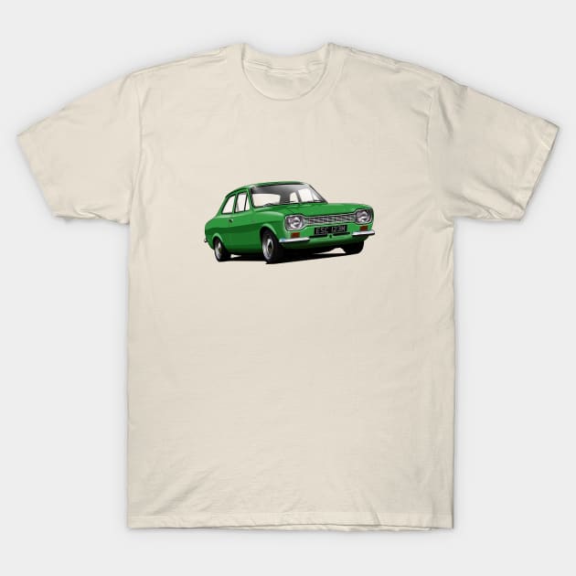 Ford Escort Mk 1 in modena green T-Shirt by candcretro